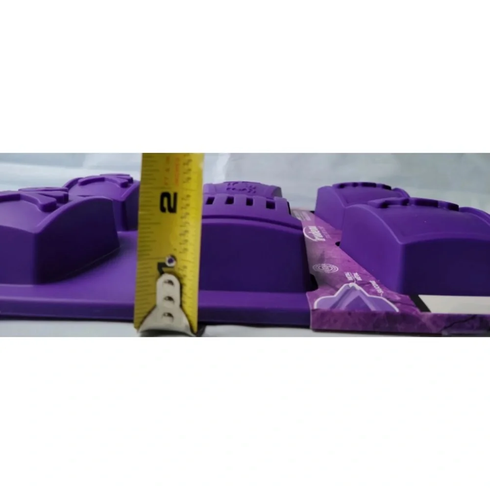 Trudeau Silicone 6ct Halloween Tombstone Jumbo CUPCAKE Baking Pan Mold Purple